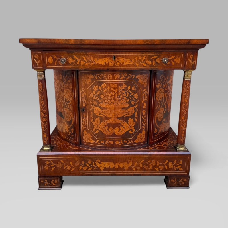 Antique 18th Century Dutch Marquetry Mahogany Console Wall Table Cabinet - Image 2